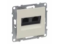 Розетка информационная двойная RJ45 Кат.5е UTP, слоновая кость SUNO /721251/