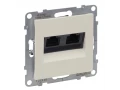 Розетка информационная двойная RJ45 Кат.5е UTP, слоновая кость SUNO /721251/