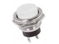 Выключатель-кнопка металл 250V 2А (2с) OFF-(ON) Ø16.2 белая (RWD-306) REXANT, 36-3355