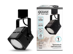 Светильник трековый Gauss куб GU10 220V IP20 60*145мм черный однофазный 1/50