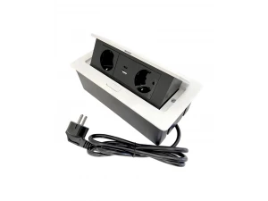 Настольный бокс на 2 розетки 200В, 1 USB, 1 Type-C, шнур 1,5м, белый Shelbi STG-6M-2S-1U1C-W