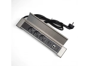 Настольный блок с крышкой, 3 розетки 200В, 1 USB, 1 Type-C, RJ45, HDMI, черный Shelbi SDO3-MULT10-B
