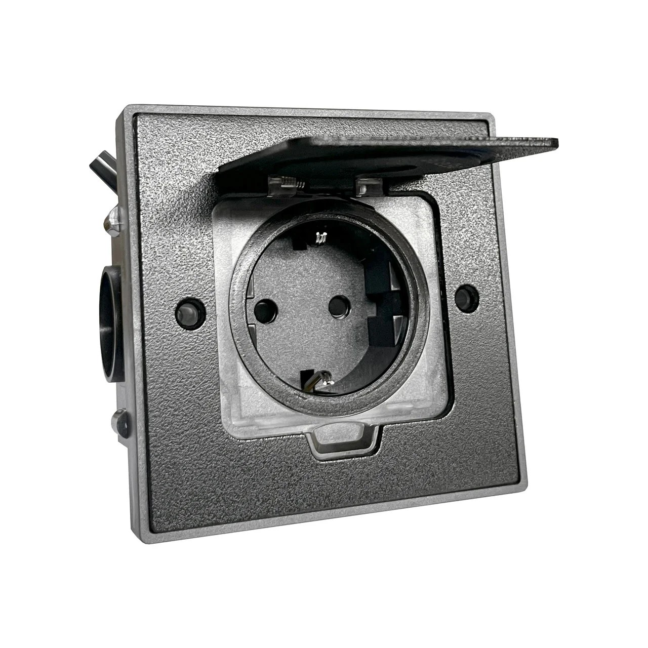 Напольный/настенный лючок на 2 модуля, IP44, матовый черный Shelbi SFW-2M-IP44-MB