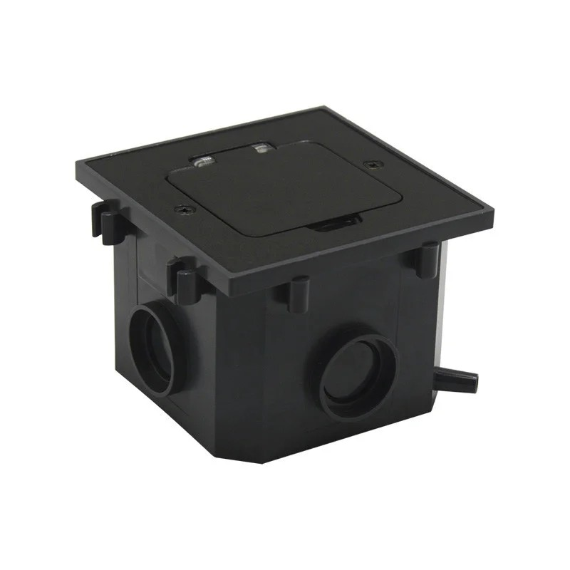 Напольный/настенный лючок на 2 модуля, IP44, матовый черный Shelbi SFW-2M-IP44-MB