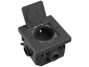 Напольный/настенный лючок на 2 модуля, IP44, матовый черный Shelbi SFW-2M-IP44-MB