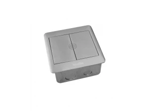 Напольный/настольный лючок на 2 розетки, 2 RJ45 5e UTP, металл, серебро Shelbi STF-2SR-S