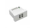 Розетка зарядка 2-портовая USB 45*22,5, белая Shelbi SUJ-2U-W