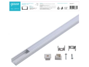 Профиль для ленты LED Gauss врезной, глубина 12mm  - 2m 1/40