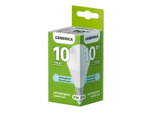 Лампа светодиодная G45 шар 10 Вт 230 В 6500 К E14 GENERICA ИЭК