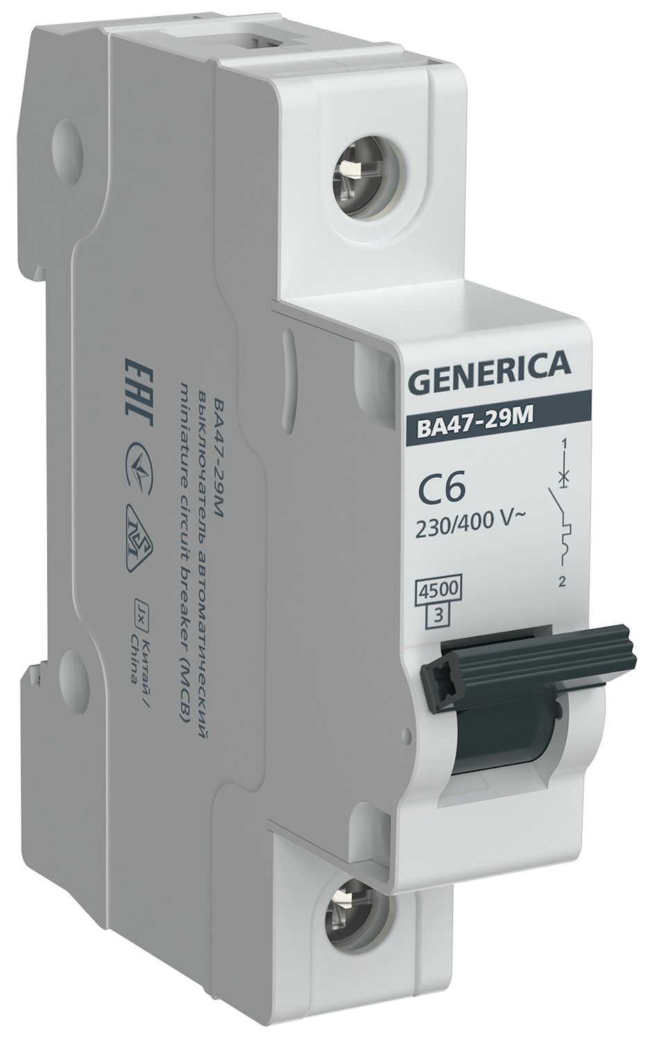 Автомат 1Р ВА 47-29М 6А 4,5кА х-ка С GENERICA (ИЭК)