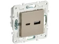 SKANDY Розетка USB A+C 18Вт SK-R13Sh шампань IEK