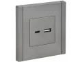 FORTE&PIANO Розетка USB A+C 3,1А FP550 сталь IEK