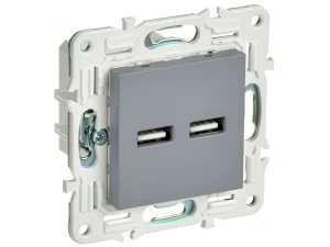 SKANDY Розетка USB A+A 3,1А SK-R15Gr серый IEK