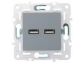 SKANDY Розетка USB A+A 3,1А SK-R15Gr серый IEK