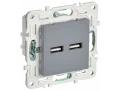 SKANDY Розетка USB A+A 3,1А SK-R15Gr серый IEK