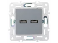 SKANDY Розетка USB A+A 3,1А SK-R15Gr серый IEK