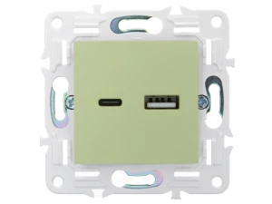 SKANDY Розетка USB A+C 3,1А SK-R14G мятный IEK