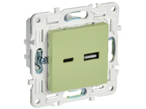 SKANDY Розетка USB A+C 3,1А SK-R14G мятный IEK