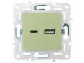 SKANDY Розетка USB A+C 3,1А SK-R14G мятный IEK