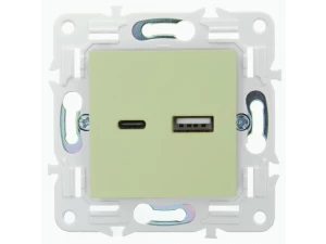 SKANDY Розетка USB A+C 18Вт SK-R13G мятный IEK