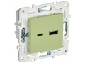 SKANDY Розетка USB A+C 18Вт SK-R13G мятный IEK