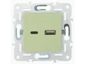 SKANDY Розетка USB A+C 18Вт SK-R13G мятный IEK