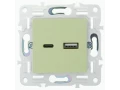 SKANDY Розетка USB A+C 18Вт SK-R13G мятный IEK