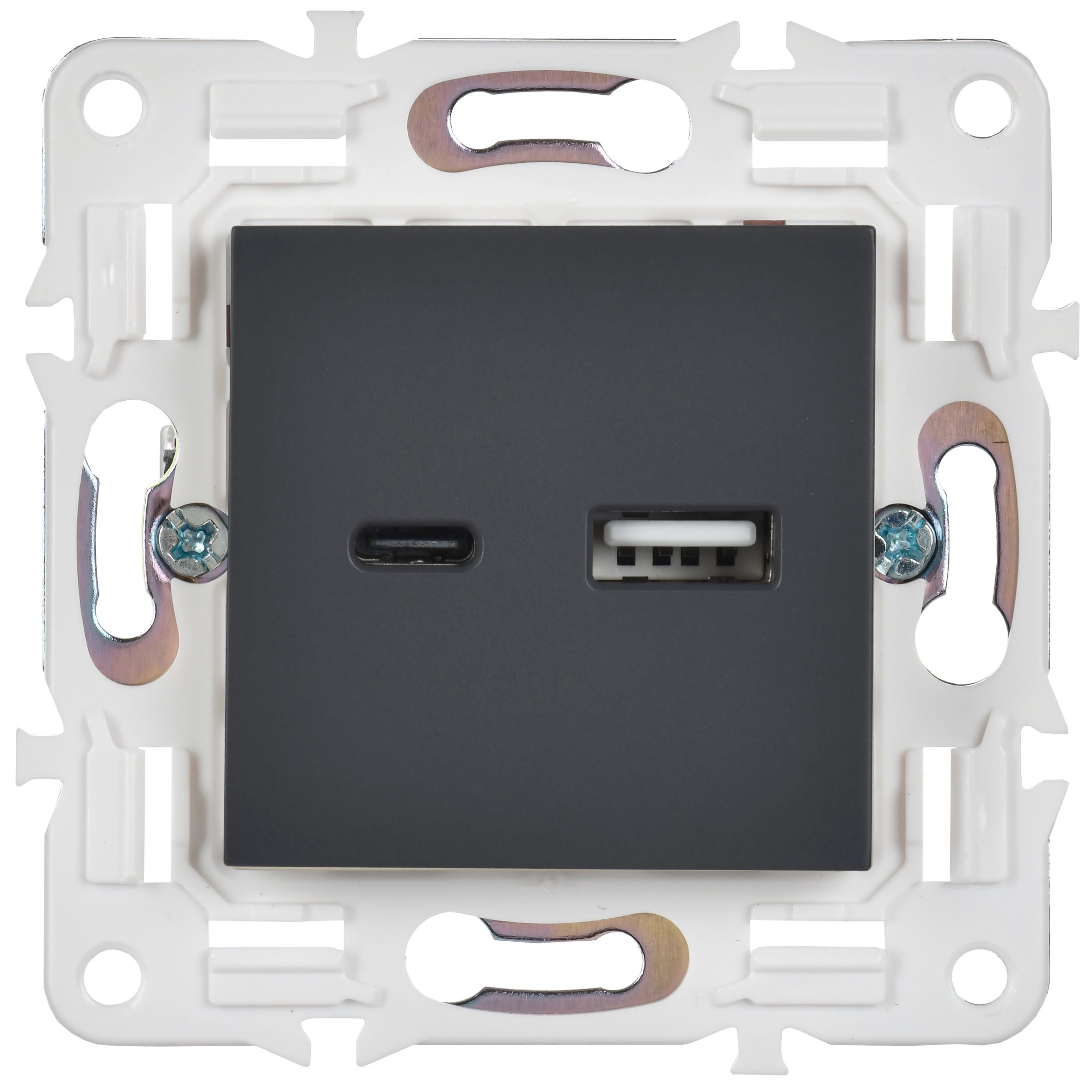 SKANDY Розетка USB A+C 18Вт SK-R13T титан IEK
