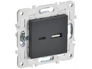 SKANDY Розетка USB A+C 18Вт SK-R13T титан IEK