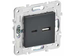 SKANDY Розетка USB A+C 18Вт SK-R13T титан IEK