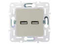 SKANDY Розетка USB A+A 3,1А SK-R15B бежевый IEK