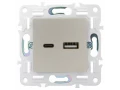 SKANDY Розетка USB A+C 18Вт SK-R13Sa песочный IEK