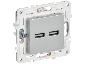 SKANDY Розетка USB A+A 3,1А SK-R15S серебряный IEK
