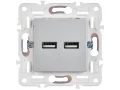SKANDY Розетка USB A+A 3,1А SK-R15S серебряный IEK