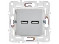 SKANDY Розетка USB A+A 3,1А SK-R15S серебряный IEK