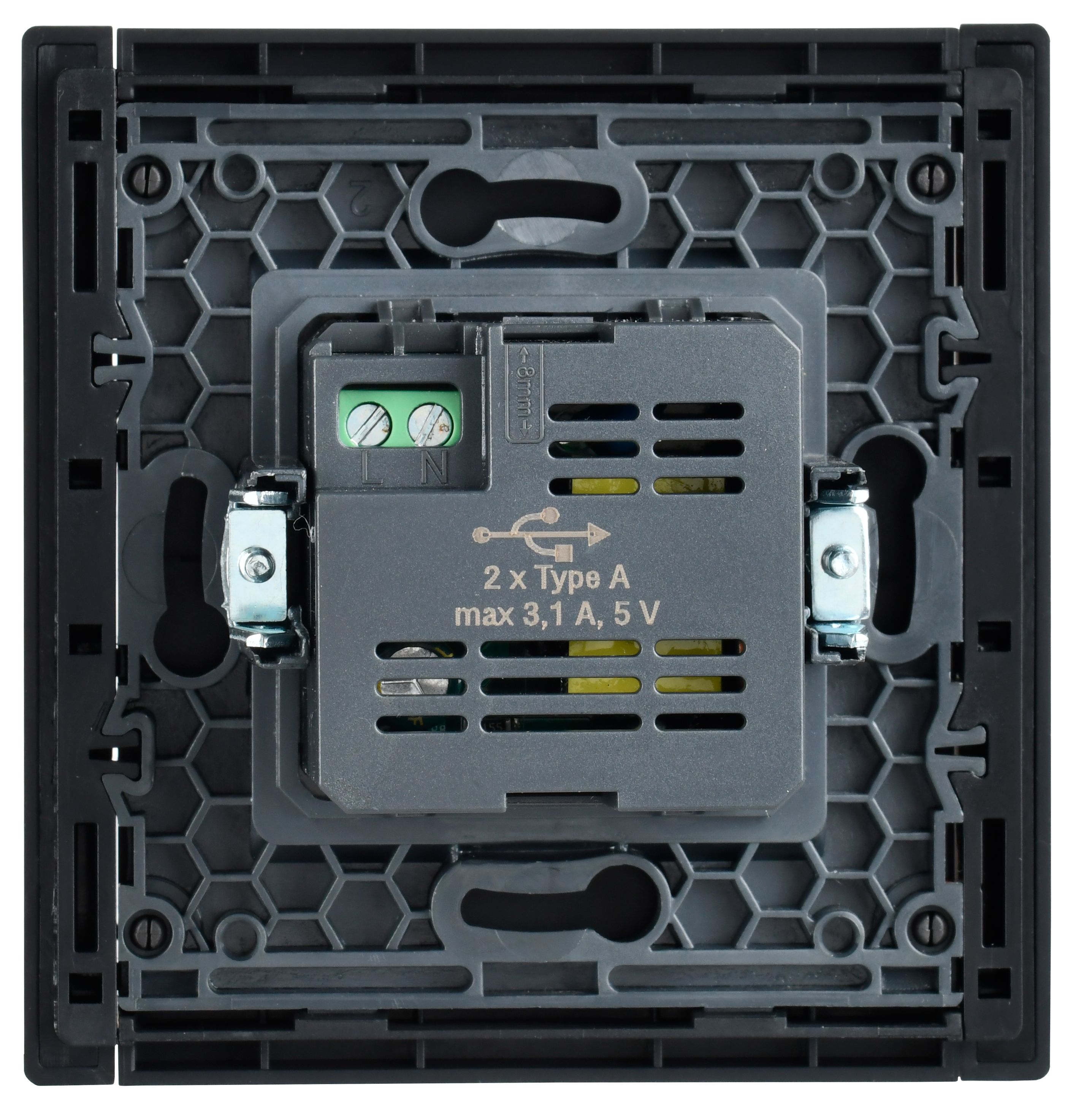 FORTE&PIANO Розетка USB A+A 3,1А FP149 черный IEK