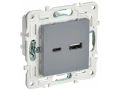 SKANDY Розетка USB A+C 18Вт SK-R13Gr серый IEK