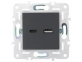 SKANDY Розетка USB A+C 3,1А SK-R14T титан IEK