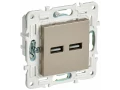 SKANDY Розетка USB A+A 3,1А SK-R15Sh шампань IEK