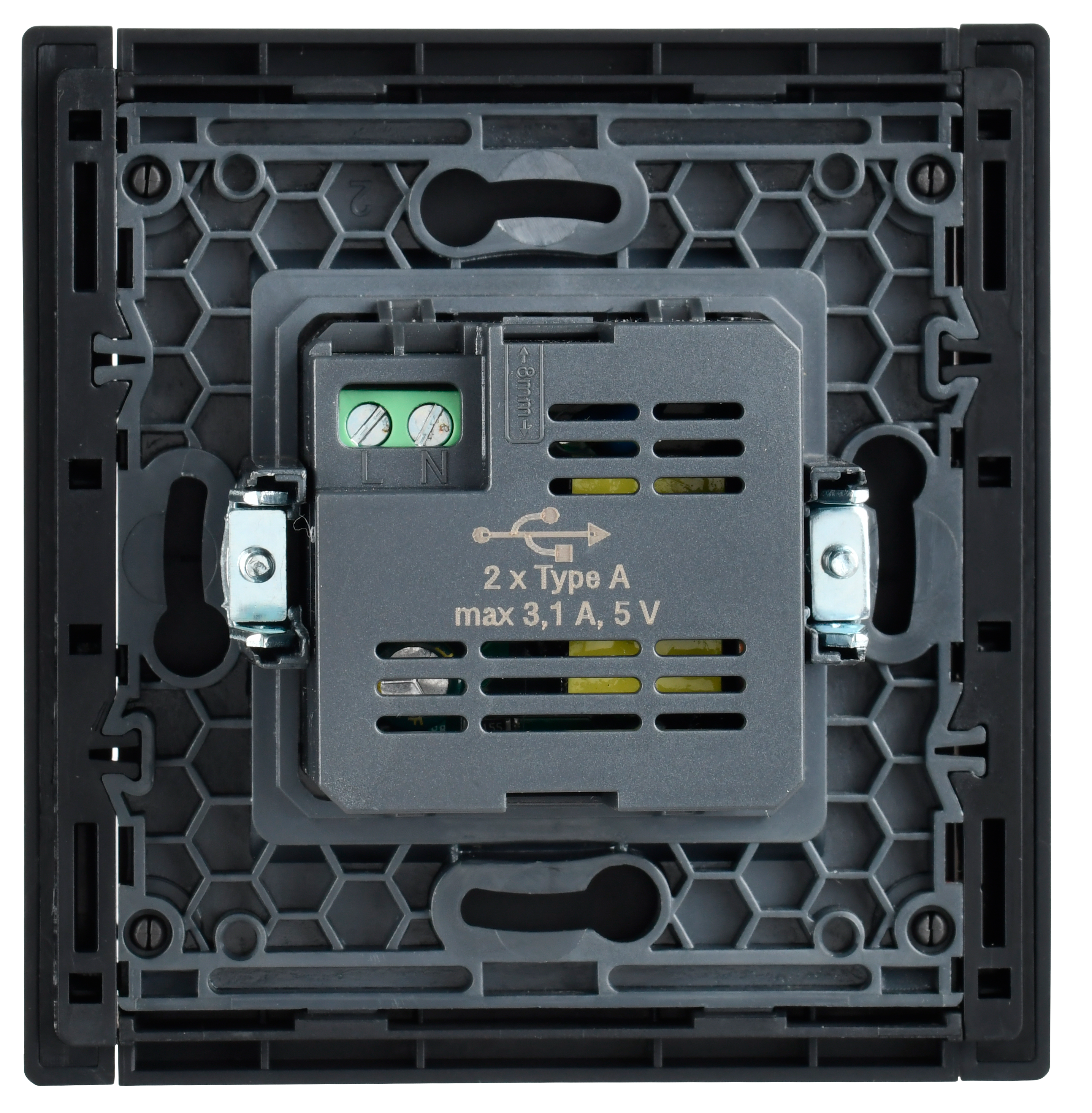 FORTE&PIANO Розетка USB A+A 3,1А FP549 сталь IEK