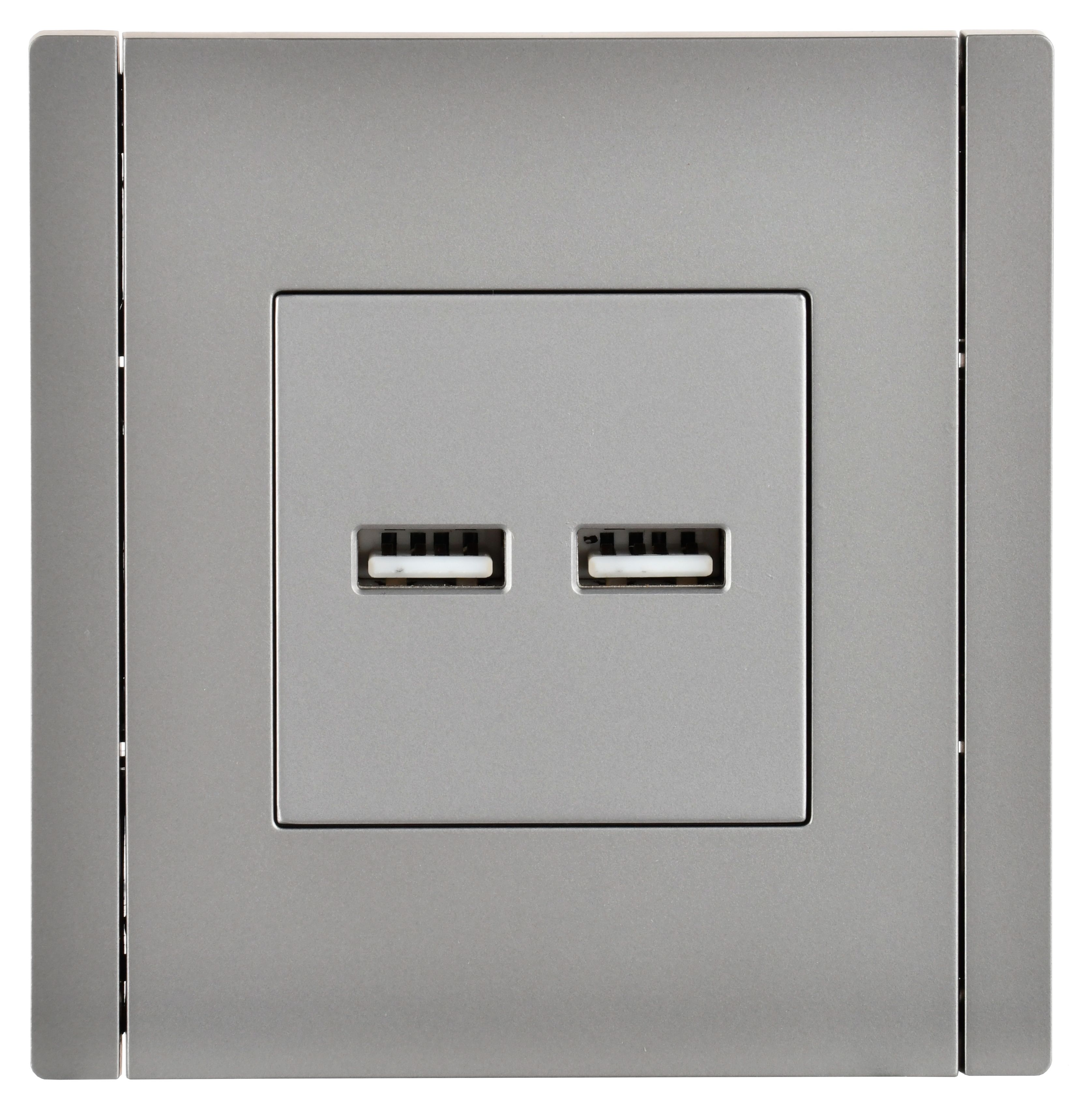 FORTE&PIANO Розетка USB A+A 3,1А FP549 сталь IEK
