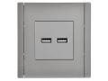 FORTE&PIANO Розетка USB A+A 3,1А FP549 сталь IEK