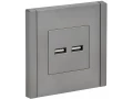 FORTE&PIANO Розетка USB A+A 3,1А FP549 сталь IEK
