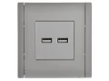 FORTE&PIANO Розетка USB A+A 3,1А FP549 сталь IEK
