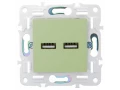 SKANDY Розетка USB A+A 3,1А SK-R15G мятный IEK