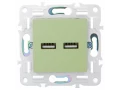 SKANDY Розетка USB A+A 3,1А SK-R15G мятный IEK