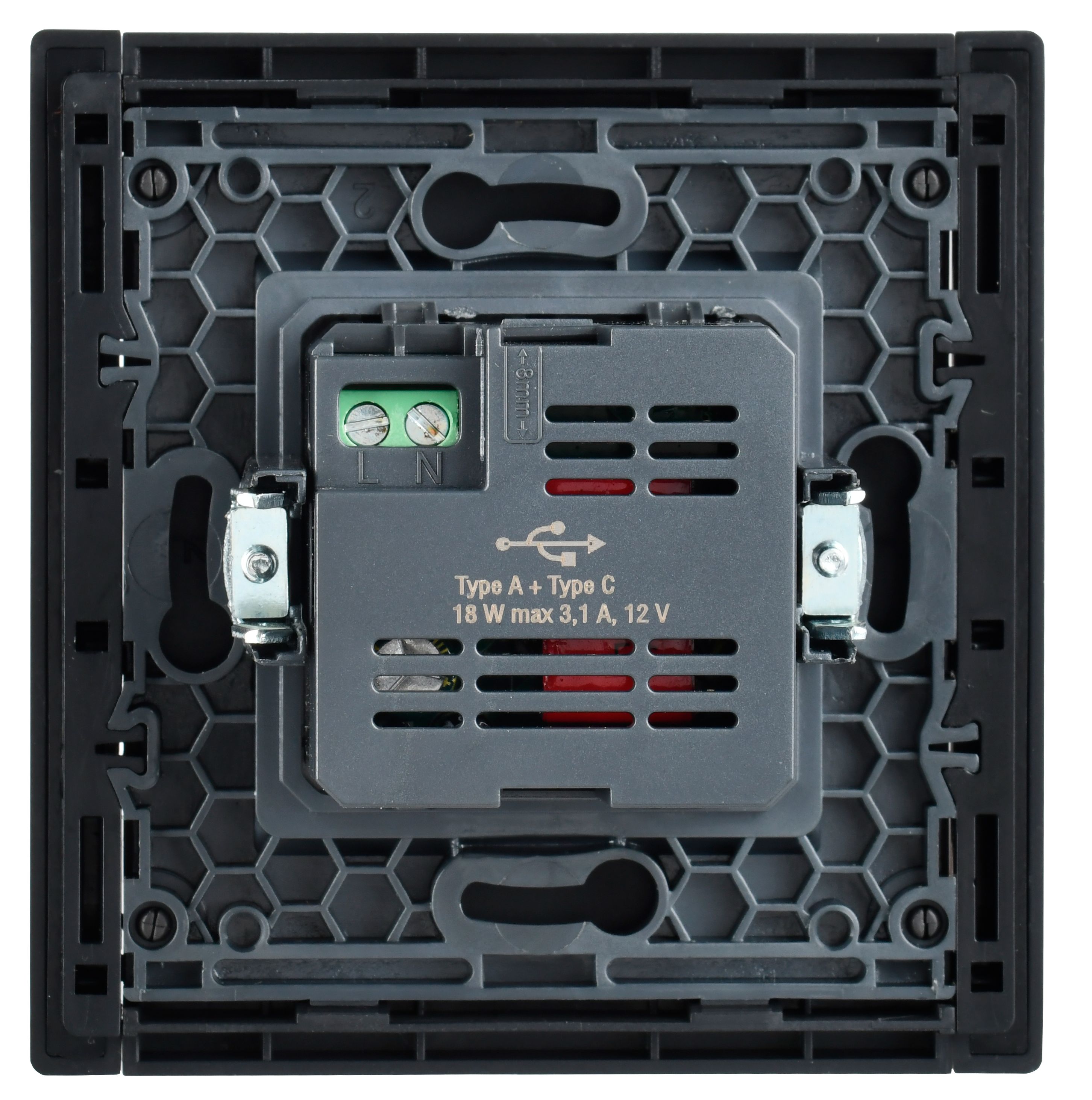 FORTE&PIANO Розетка USB A+C 18Вт FP151 черный ИЭК