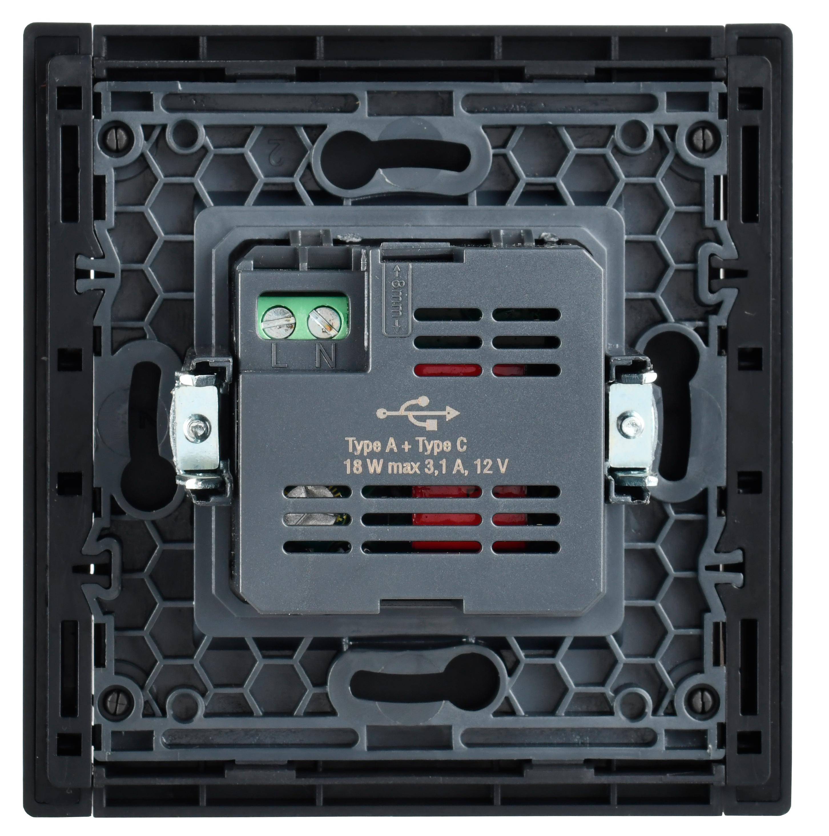FORTE&PIANO Розетка USB A+C 18Вт FP151 черный ИЭК