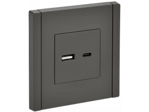 FORTE&PIANO Розетка USB A+C 18Вт FP351 серый ИЭК