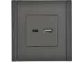 FORTE&PIANO Розетка USB A+C 18Вт FP351 серый ИЭК